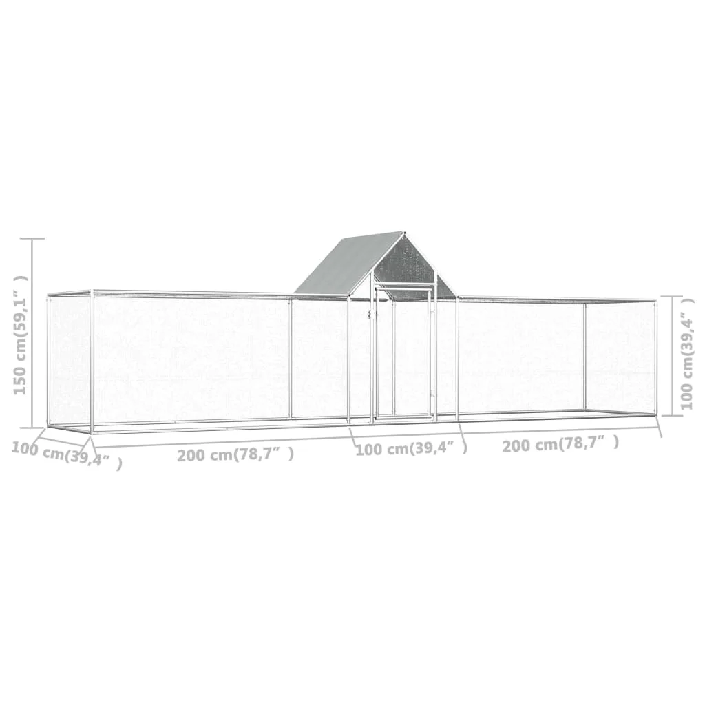 

Chicken Coop 16.4'x3.3'x4.9' Galvanized Steel Free Shipping in the U.S.