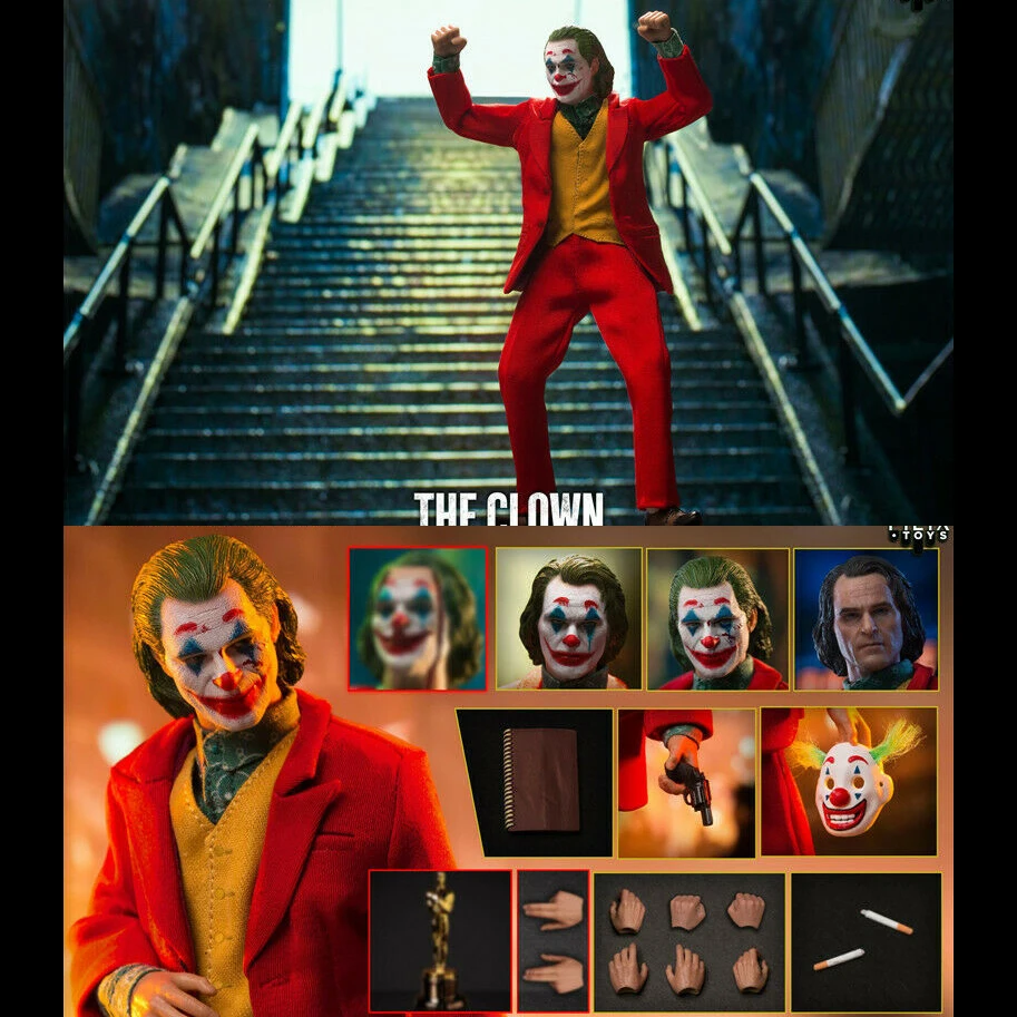 

In Stock FILIX TOYS 1/12 Scale Joker Joaquin Phoenix 6inches Figure With 4pcs Head Carved Full Set Action Figure