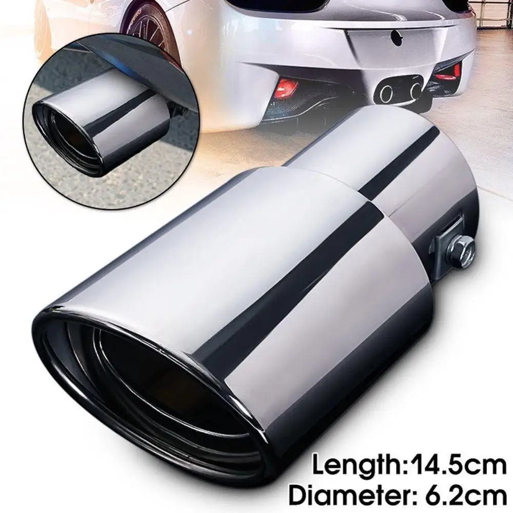 

Stainless Steel Car Tail Rear Chrome Round Exhaust Pipe Tail Muffler Tip Car Rear Tail Throat Liner Accessories Car Styling New