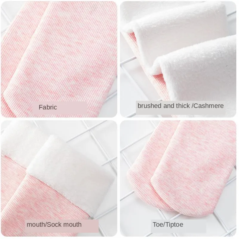 

Autumn Winter Women's Set Floor Christmas Socks Korean Cashmere Plush Thickened Mid Tube Women Kawaii Sleeping Socks For Mens