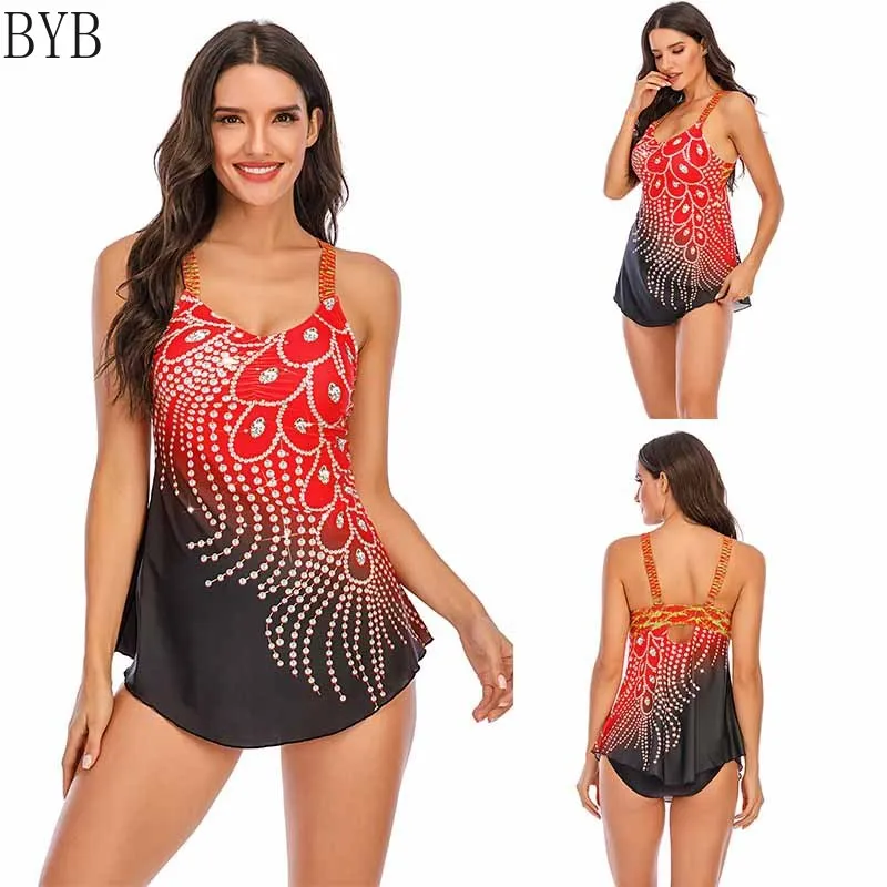 Женский цельный купальник большого размера 8XL Монокини из двух частей купальный