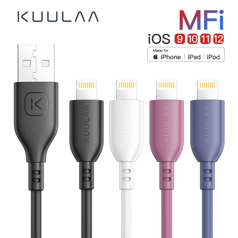 Кабель с Lightning KUULAA MFi для iPhone 11 Pro XS Max X XR быстрая зарядка USB зарядный кабель 8 7 6 Plus 5