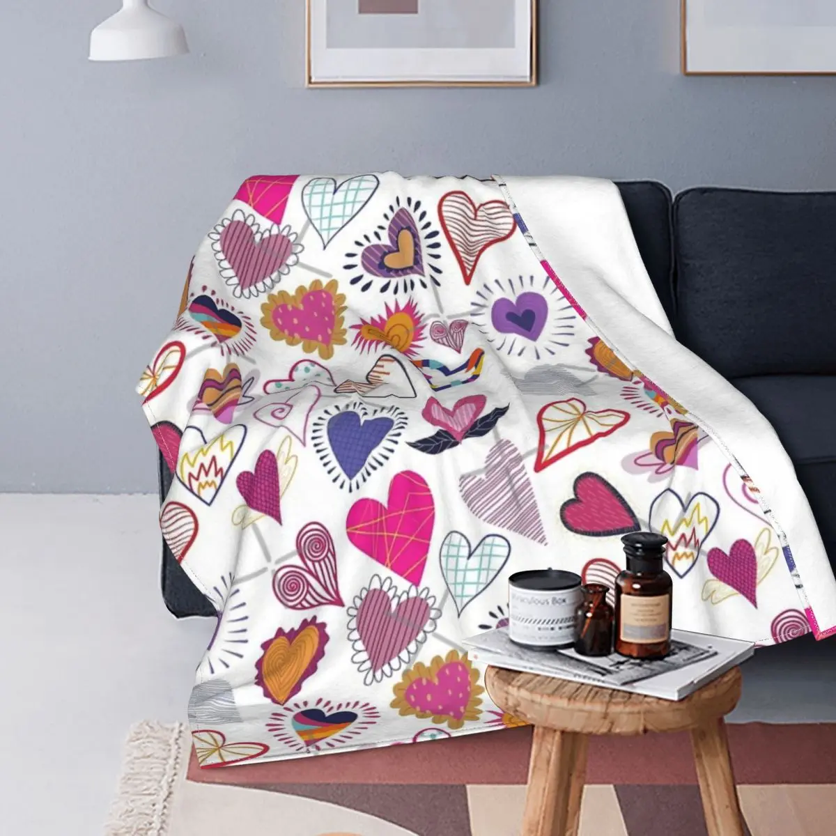 

Manta de corazones de amor, colcha para cama, alfombra a cuadros, manta térmica para sofá, toalla de playa de lujo