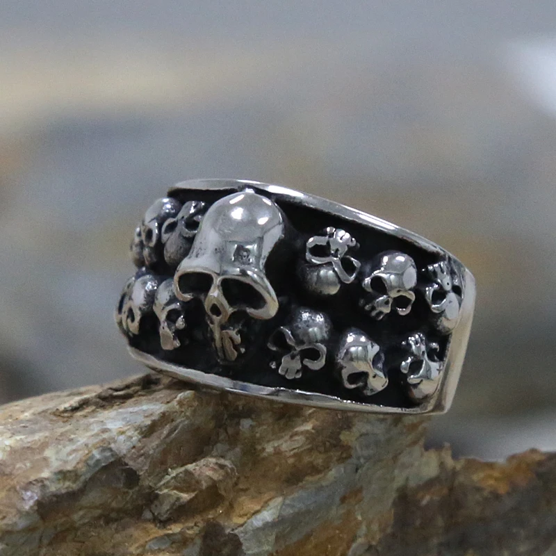 Кольцо в готическом стиле Мужское байкерское ювелирное изделие из нержавеющей