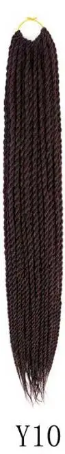 Qphair Ombre Сенегальские вьющиеся волосы крючком косы 24 дюйма 30 корней/упаковка синтетические плетеные волосы для женщин черные кроличьи волосы - Цвет: y10