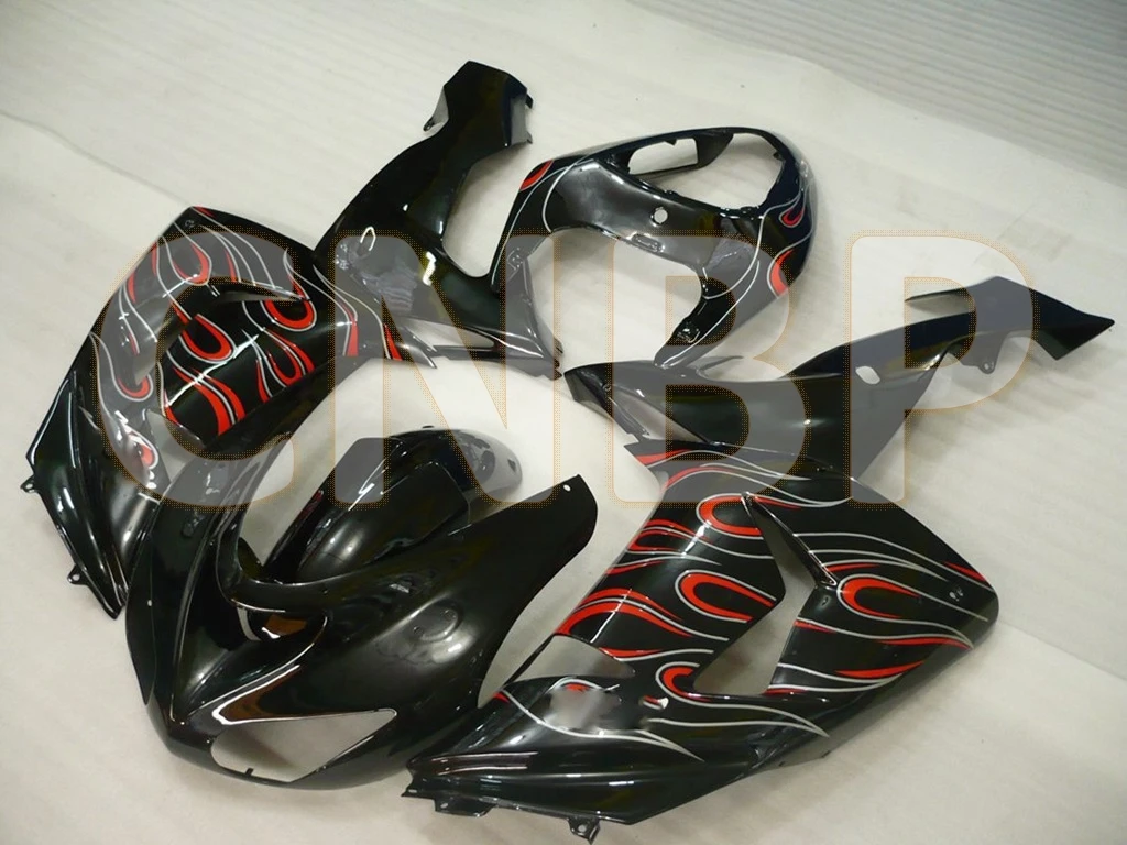 Zx10r 2006 - 2007 Обтекатели комплекты корпуса черного красного пламени обтекатели |