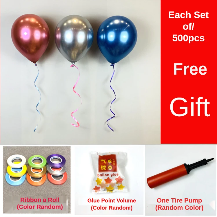 

50pcs 10inch Glossy Metal Pearl Latex Balloons Thick Chrome Metallic Colors Helium Air Balls Globos Birthday Party Decor Gift