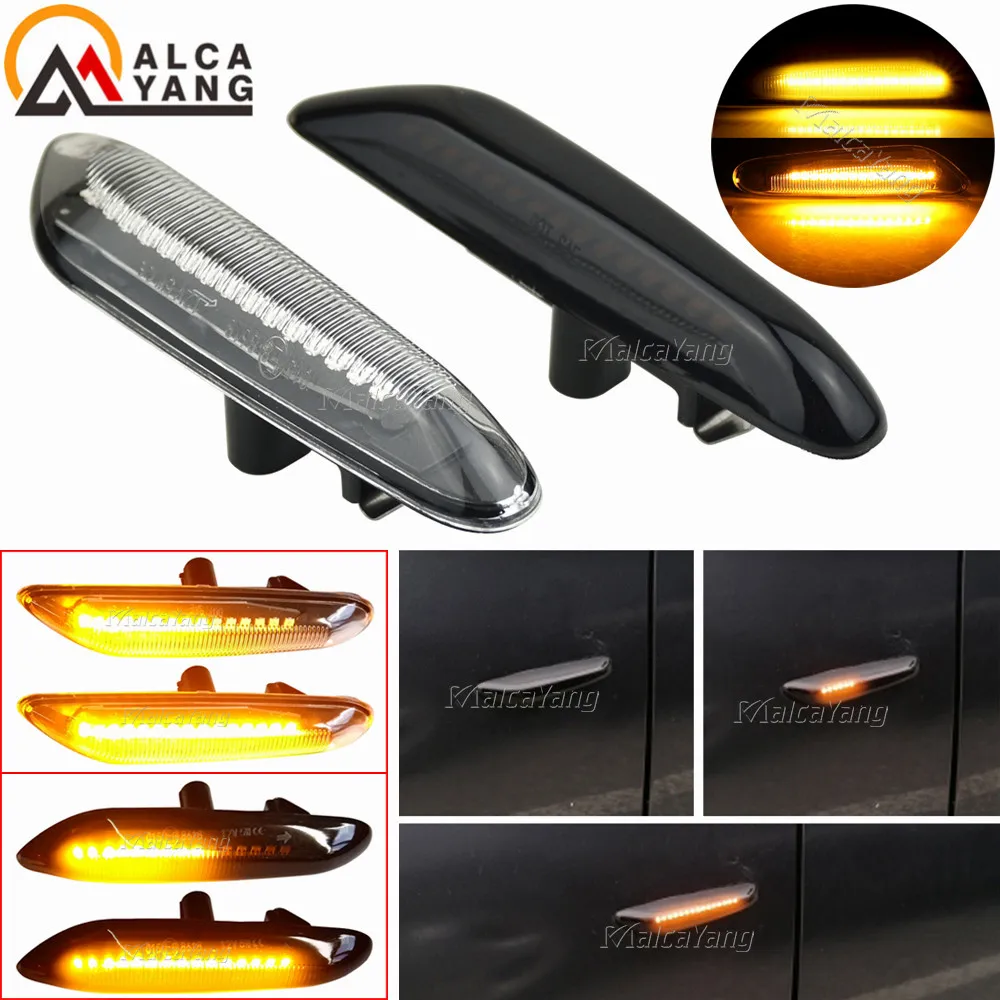 

For BMW X3 E83 X1 E84 X5 X53 E60 E61 E46 E81 E82 E90 E92 E87 E88 Sequential Flashing LED Turn Signal Side Marker Light Blinker