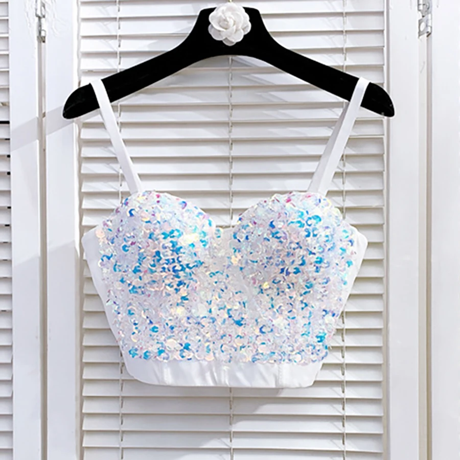 Кроп-Топ женский со встроенным бюстгальтером блестящее нижнее белье с эффектом