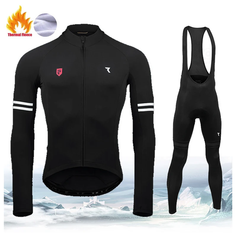 

Winter Thermal Fleece Cycling Clothes Ryzoning Men's Jersey Suit Outdoor Riding Bike MTB Clothing Bib Pants Set Ropa Ciclismo