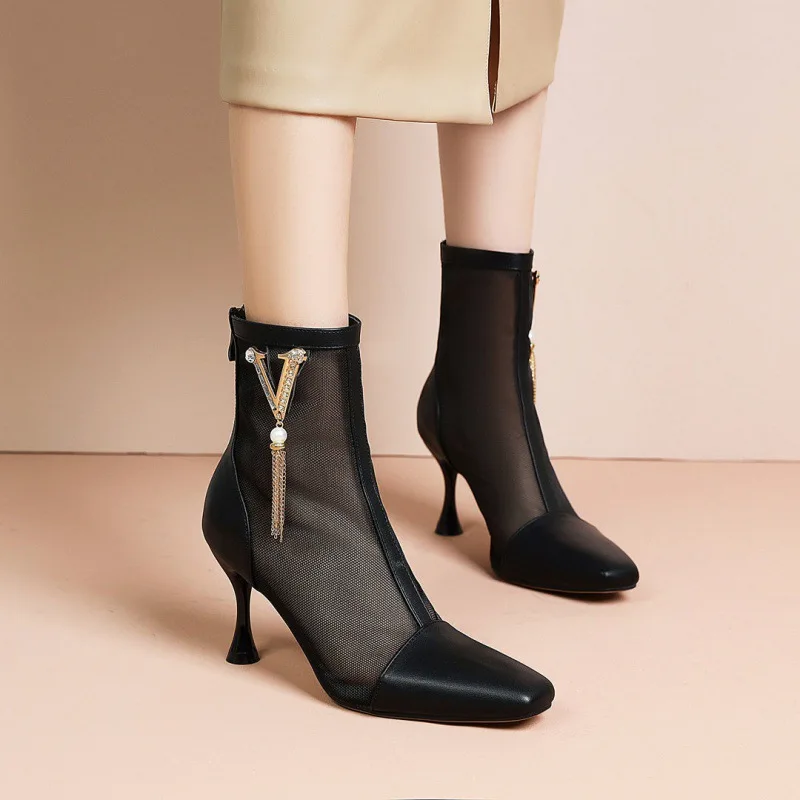 

2021 new high heels sandals women's net boots all-match high-heeled stiletto sexy women's shoes