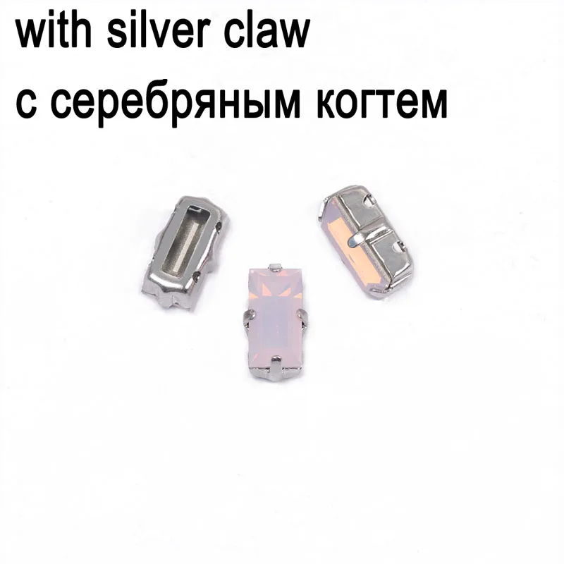 CTPA3bI Crystal Rose Water Opal Color Loose or With Claw Rhinestones Baguette Pointback Sew On Stones DIY Clothing Dress Crafts | Дом и сад