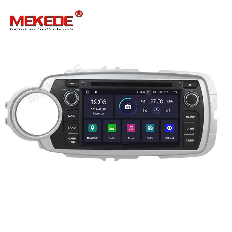MEKEDE 4G ram 32G rom Android 9,0 автомобильное аудио-радио кассета для Toyota Yaris 2012- с gps Навигатор Радио ipod