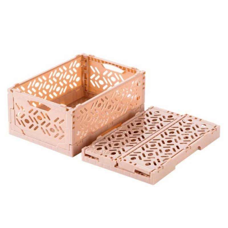 Бытовая голубая корзина для хранения складная Штабелируемая настольная ванной