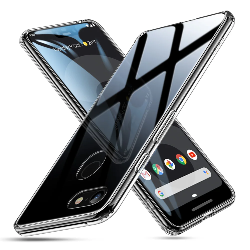 ESR чехол для Google Pixel 3 Mimic 9H закаленное стекло задняя крышка мягкий силиконовый бампер противоударный Роскошный чехол для Google Pixel 3XL - Цвет: Black