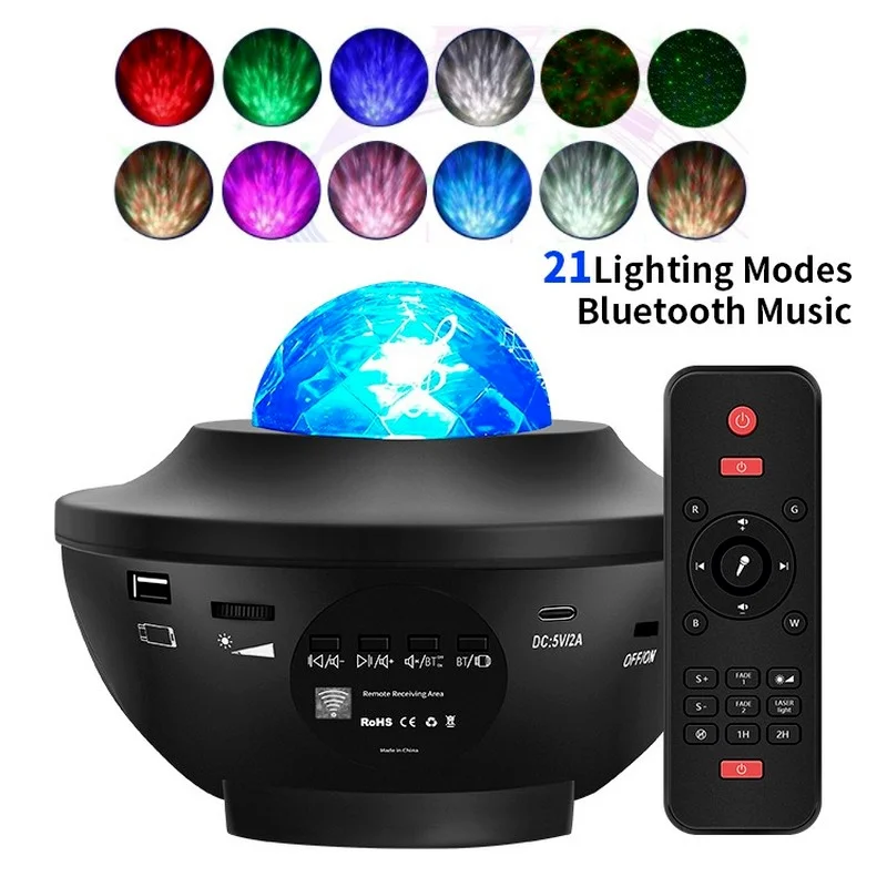

Colorful Starry Sky Galaxy Projector Nightlight Child Blueteeth USB Music Player Star Night Light Romantic Projection Lamp Gifts