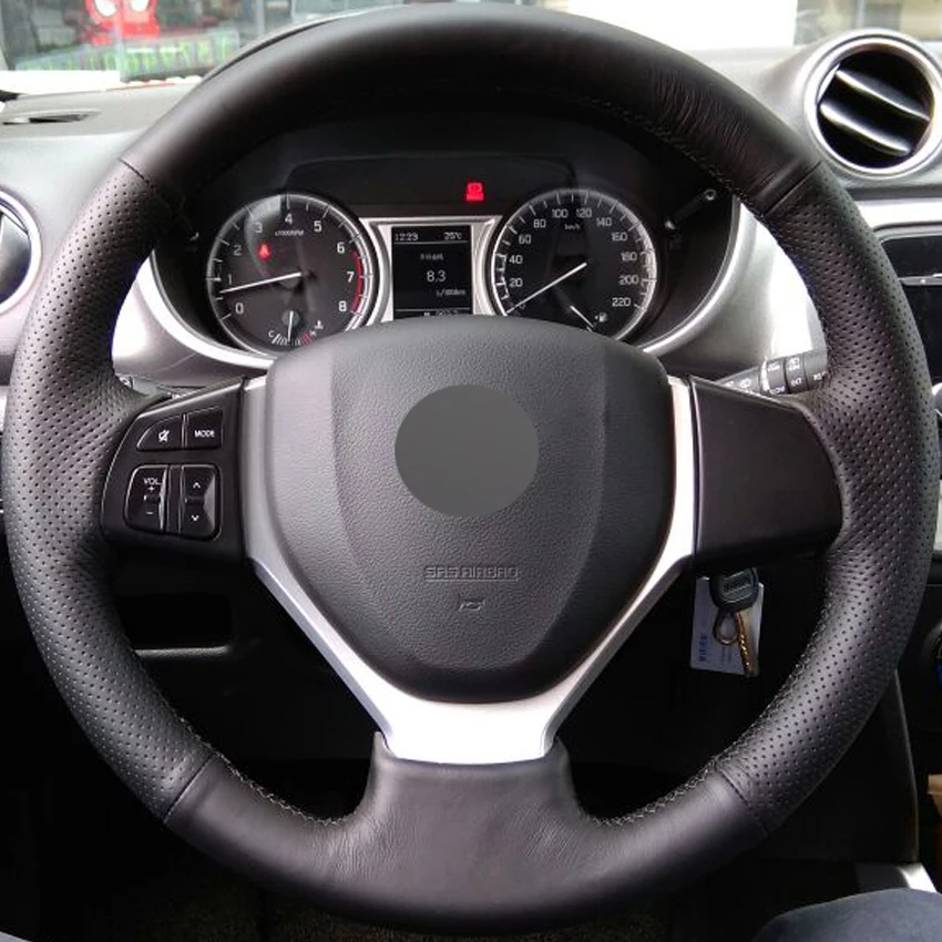 Черный ПУ Искусственная кожа рулевое колесо Крышка для Suzuki Swift 2011 2017 Vitara 2015 2019 Celerio