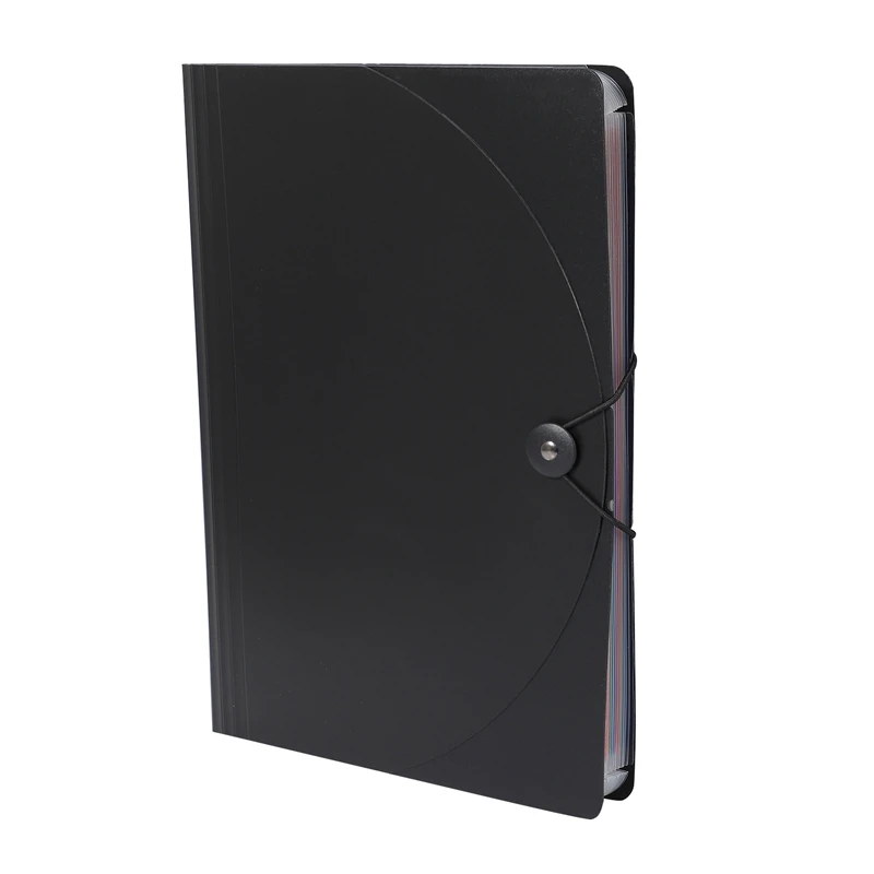 

Expanding File Folder A4 Letter Size Portable Document Holder with 12 Pockets Black Filing Folders Desk Storage Accordion File O
