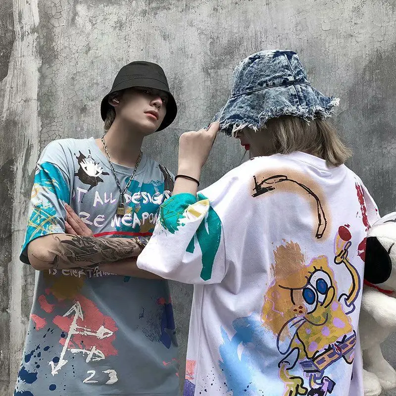 

Oversized T-shirt Loose Short Sleeve T-shirt Print Sleeve Style Sleeve Length(cm) Collar Clothing Length Fit Type Age Material
