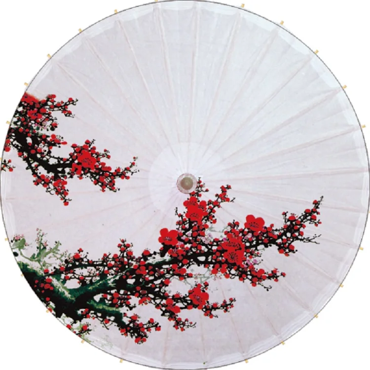 Два ветви сливы цветок масляной бумаги зонтик белая Нижняя Цветочная бумага
