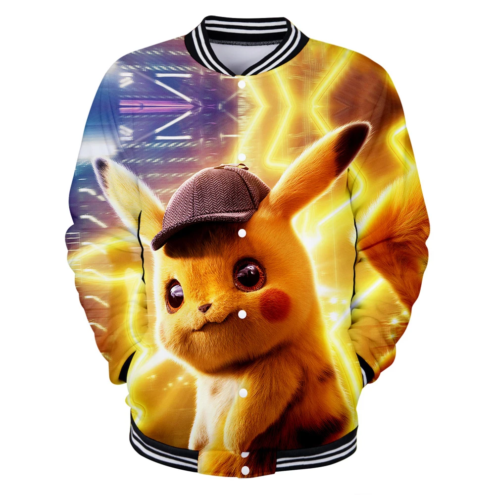 Новинка бейсбольные куртки с 3D принтом Покемон для женщин/мужчин модная куртка