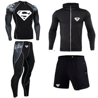 brand high quality fashion mens suit sports compression tights mma thermal underwear rashgard mens quick drying jogging suit