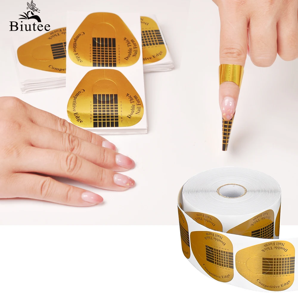 Формы для ногтей Biutee 100/упаковка акриловые Типсы наклейки на ногти французский