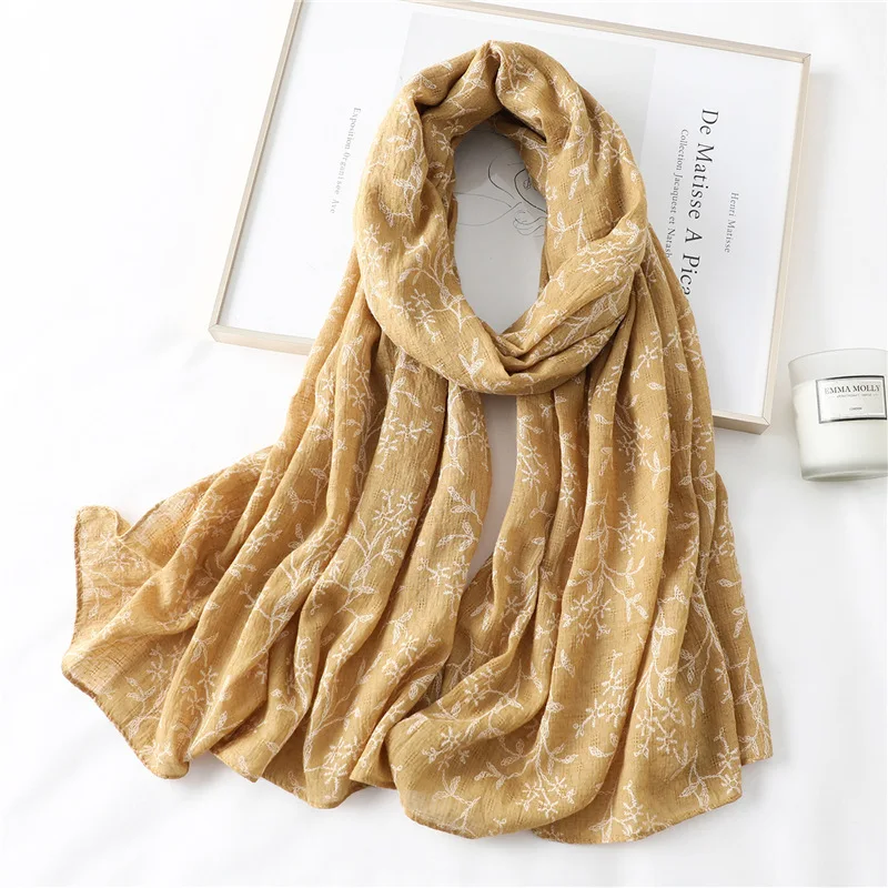 

Cotton Scarves Muslim Printing Crinkle Hijab Scarf Women Head Scarf Shawls Large Size Headband Pashmina Wrap Hijab Scarves