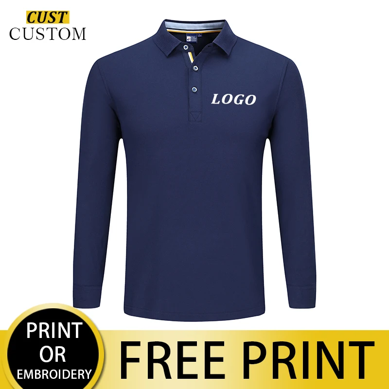 

75% Cotton, High-end Long-sleeved Polo In Autumn And Winter, Company Customized Logo, Personal Design