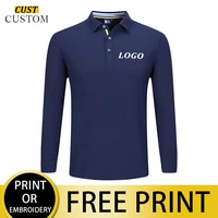 75 cotton high end long sleeved polo in autumn and winter company customized logo personal design