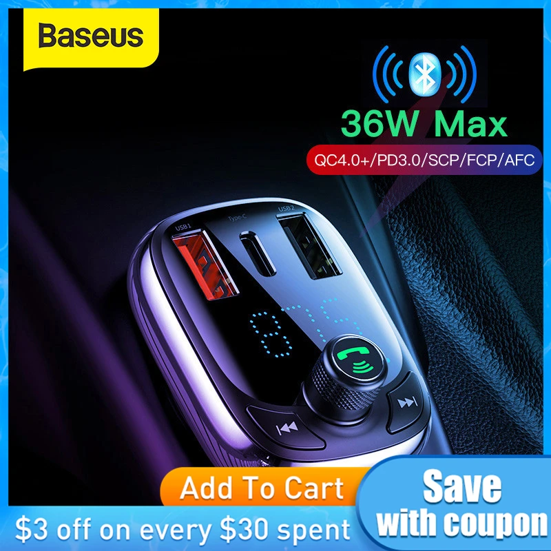 Автомобильное зарядное устройство Baseus Quick Charge 4.0 для смартфонов.|Зарядные