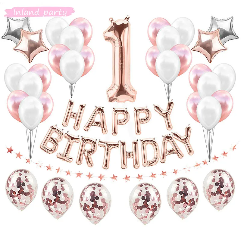 Первый день рождения воздушный шар из фольги номер баллон баннер 1st вечерние