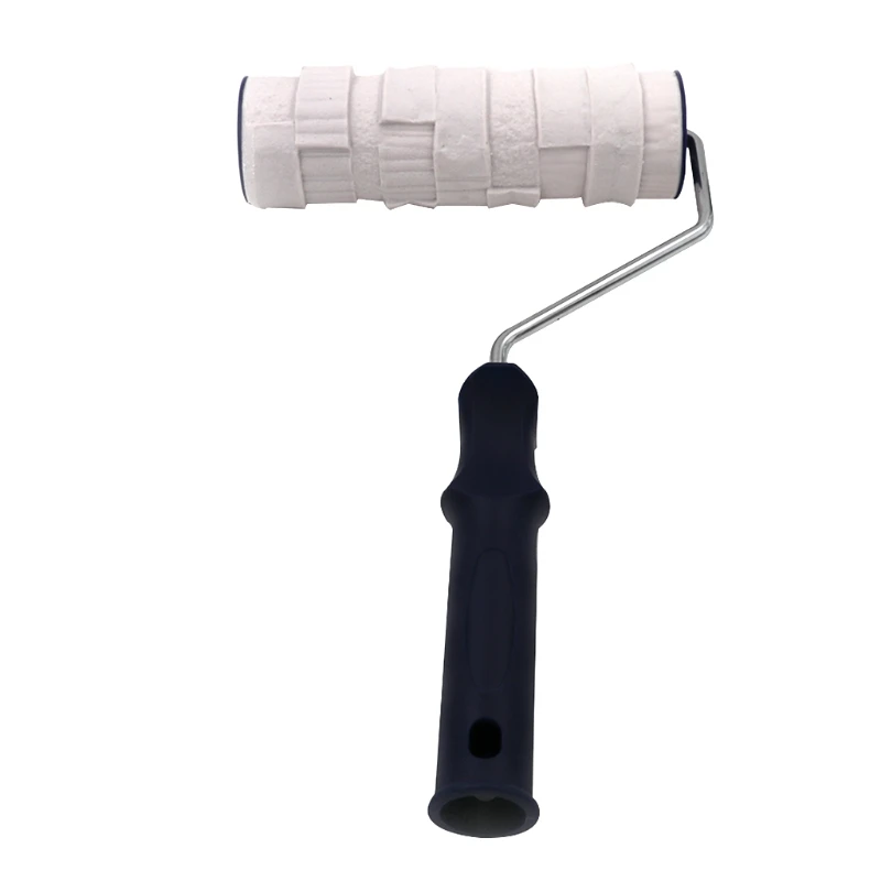 

8" Patterned Paint Roller Decorative Rubber Roller Decorative Art Roller Texture Roller with Plastic Handle Black+White