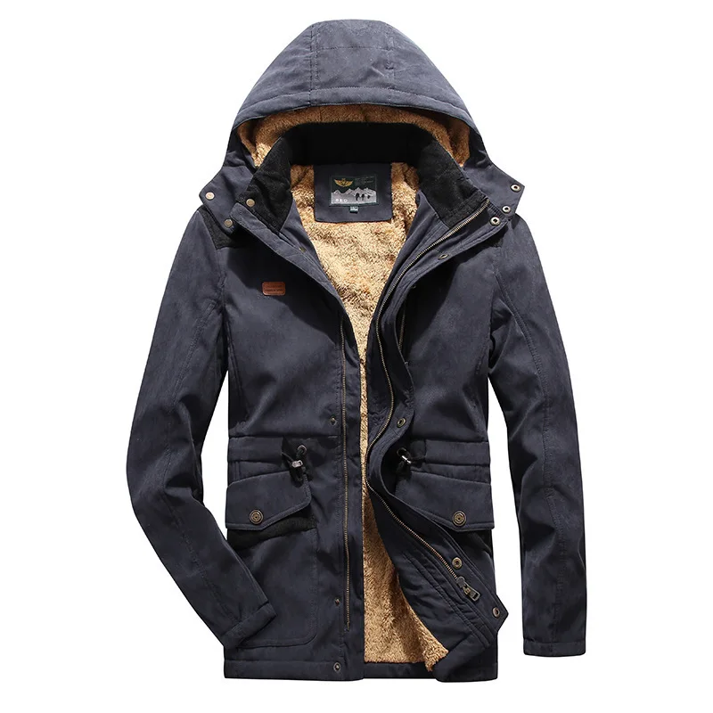 2020 зимняя куртка для мужчин размера плюс 3XL с хлопковой подкладкой теплая парка
