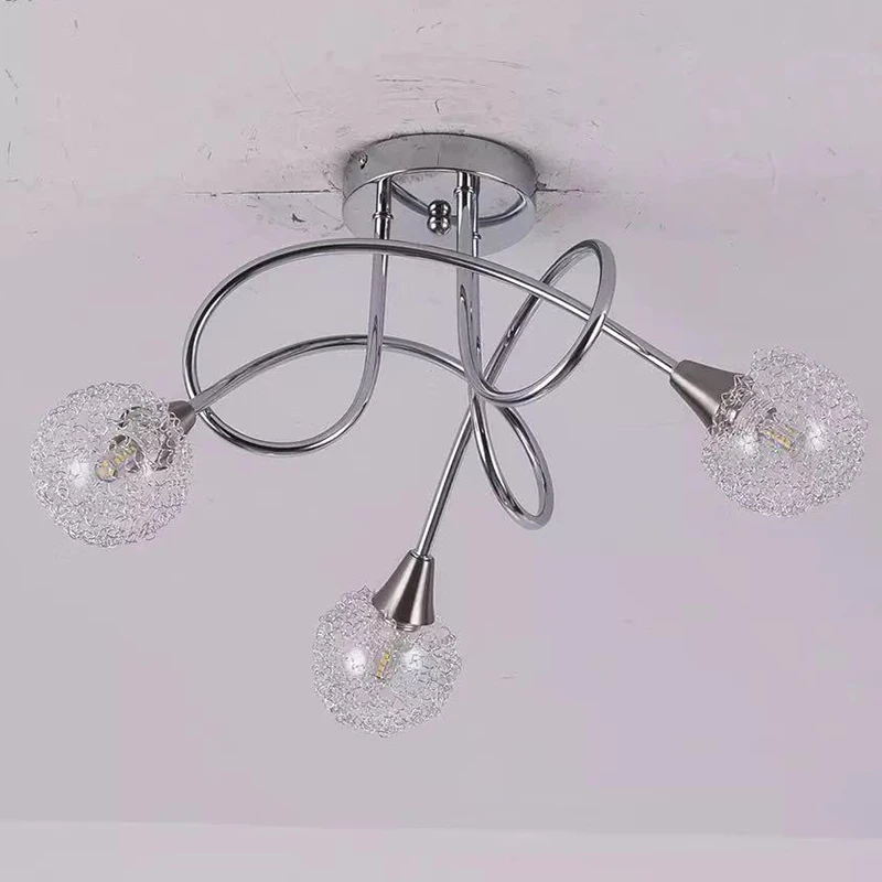 Современный светодиодный потолочный светильник Хрустальный Железный обеденный