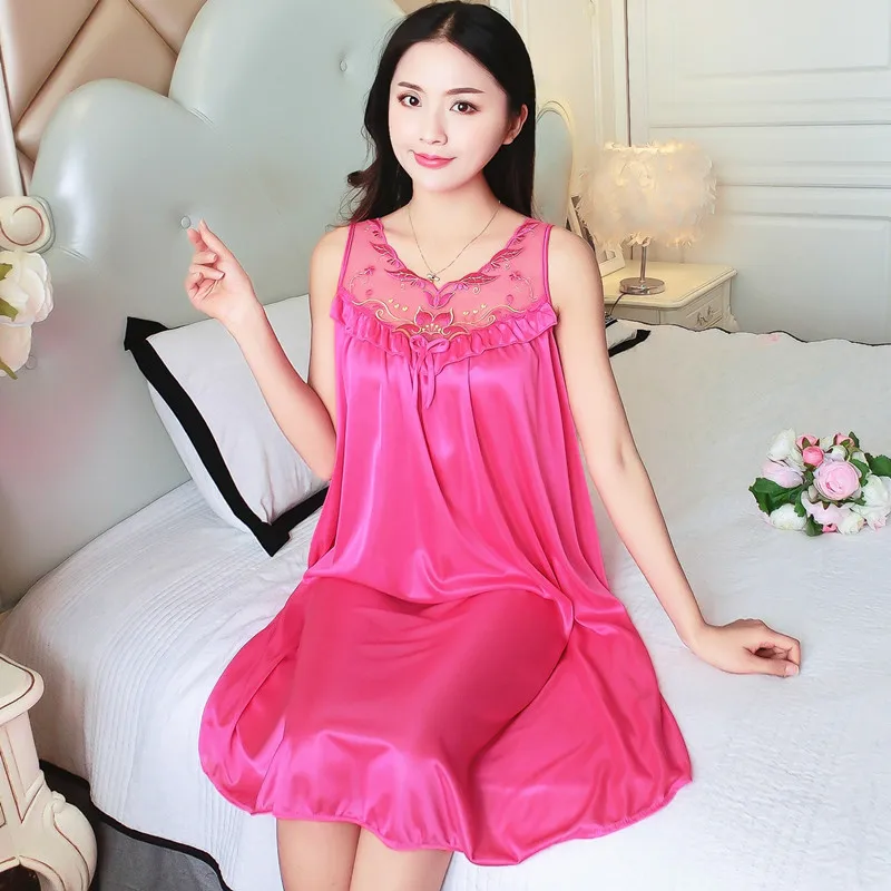 

Silk Sheer Sexy Women Nightgown Korean Fashion Lady Homewear Sweet Summer Thin Night Dress Oversize Loose Soft Babydoll Negligee
