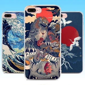 for samsung galaxy s22 ultra s22 plus a3 a03 core s20 lite 5g xcover 5 4s 4pro case soft wave art japanese phone case back cover free global shipping
