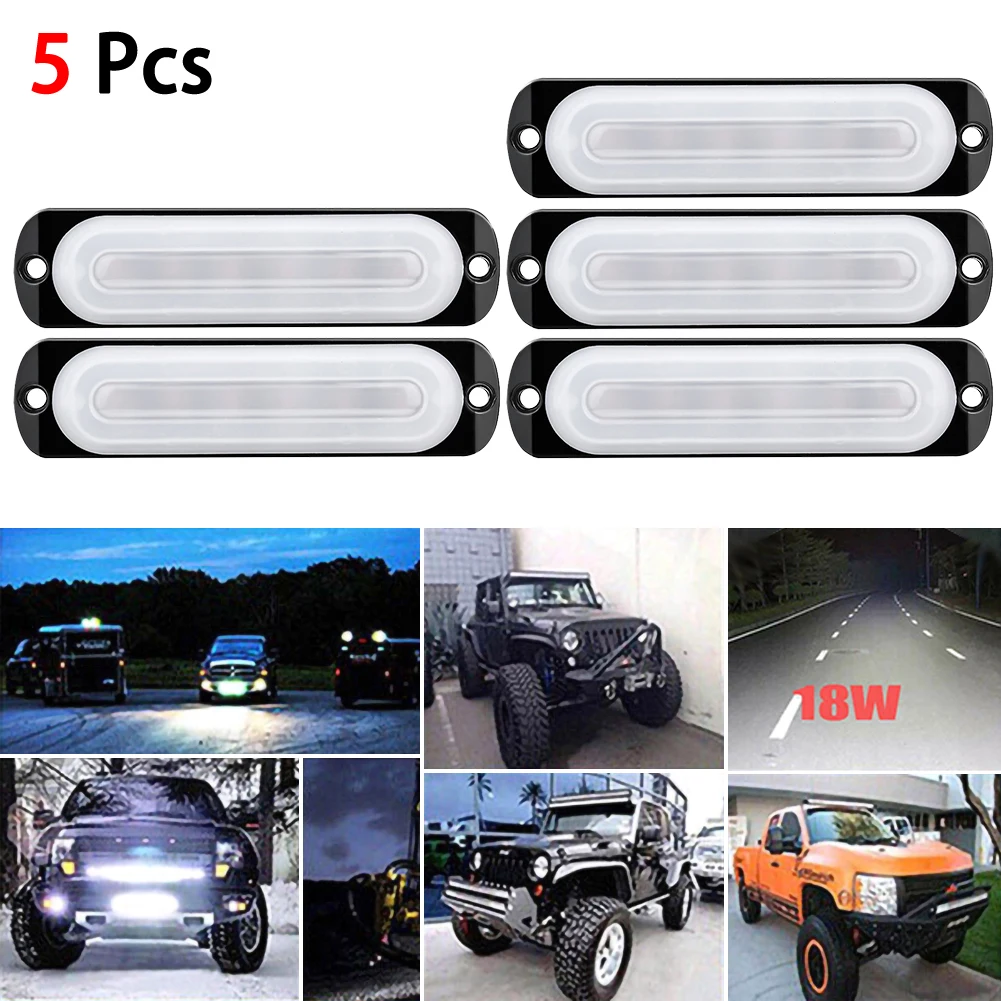 

5PCS 6led Car Fog Lights 18w Dc 12v 333ma Anti-collision Dust-proof And Splash-proof Suv Truck Truck Atv Utv Car Emergency Lamps