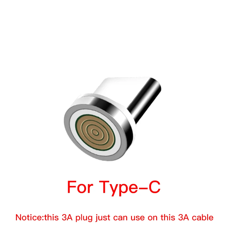 For Type C Plug IONCT 3A Магнитный зарядный кабель для быстрой зарядки для iPhone Xiaomi samsung Android мобильный телефон магнит type C Micro USB кабель для передачи данных - Цвет: For Type C Plug