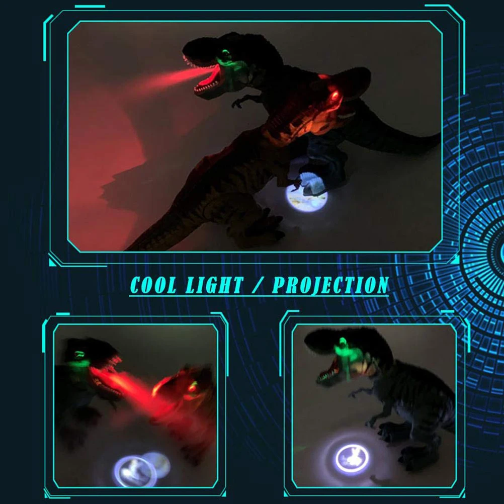 Популярный Электронный ходячий динозавр с проекцией распыления тумана и укладки