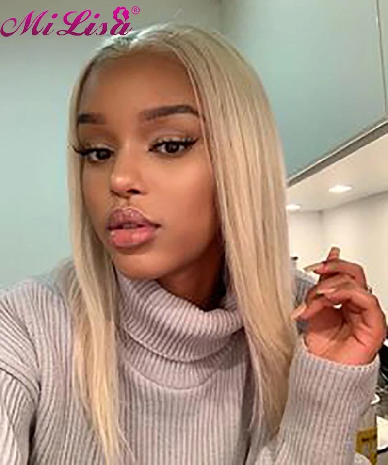 Парики женские прямые светлые из 613 человеческих волос 13 х4|Парик натуральных на