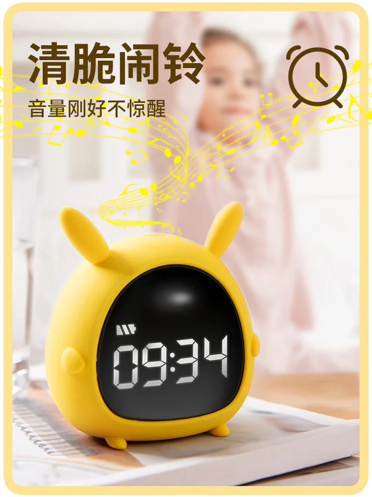 Мультяшный электронный будильник с большими цифрами милый ученический