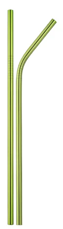2green Многоразовые металлические соломинки для питья, 10 цветов, 304 нержавеющая сталь, прямые изогнутые соломинки, вечерние, экологически чистые, барные принадлежности - Цвет: 2green