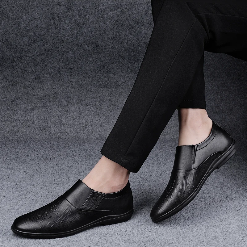 Мужские лоферы Слипоны Мужская кожаная обувь Водонепроницаемые мокасины из