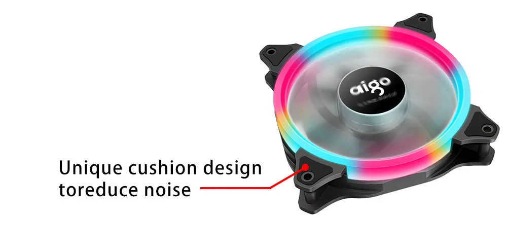 Aigo Aurora rainbow 120 мм вентилятор 3pin+ 4Pin светодиодный вентилятор компьютерное охлаждение 12 в бесшумный процессор радиатор установка простой игровой вентилятор