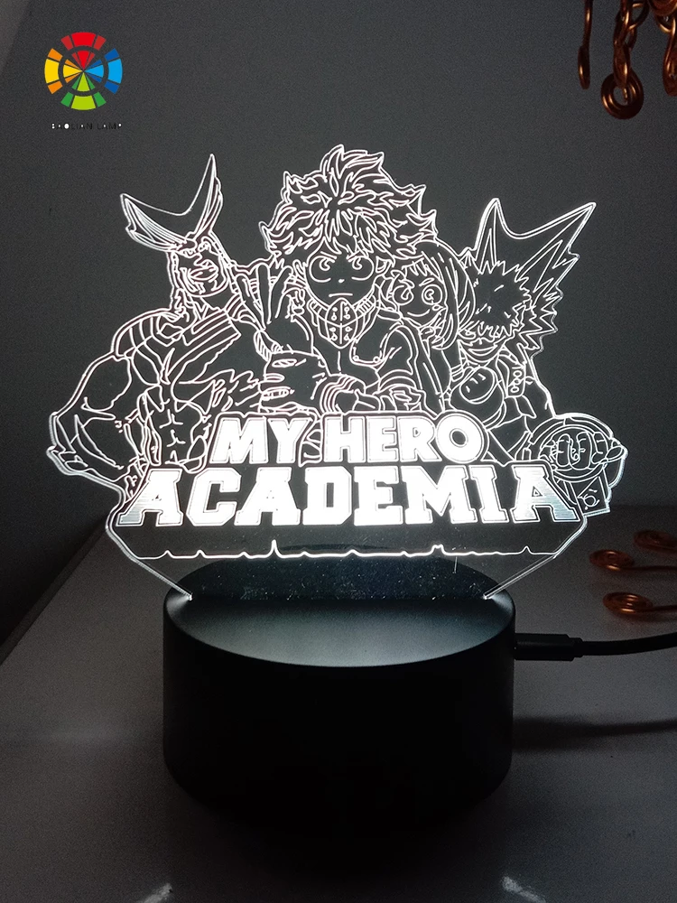 My Hero Academia boku no Midoriy Izuku 3d led lamp bedhome manga ninght lights anime figure room decor lampara noche dormitorio | Освещение