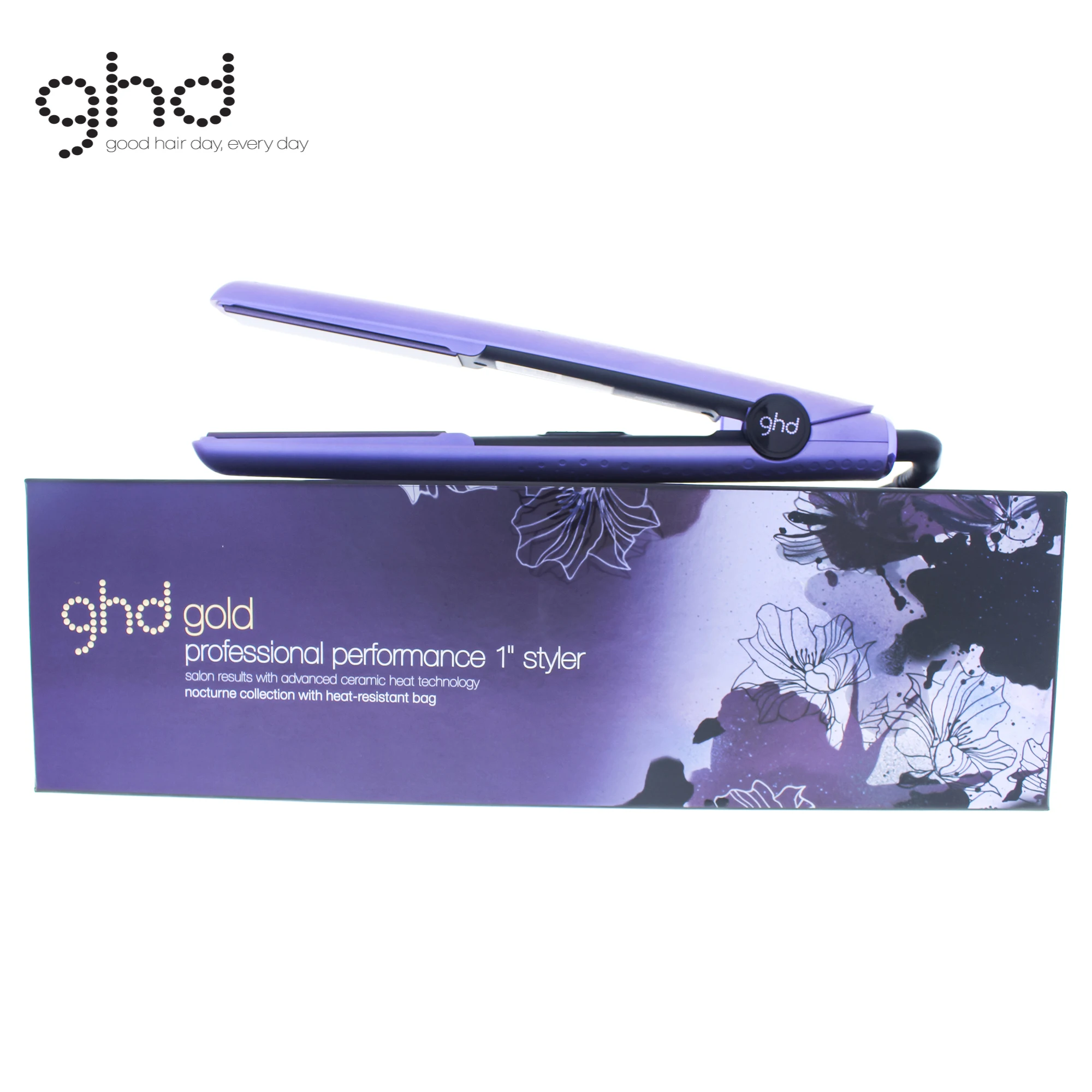 

GHD Nocturne Gold Styler Flat Iron for Unisex - 1 Inch Flat Iron