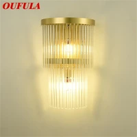 oufula crystal wall sconce led lamp modern luxury gold light creative design for home corridor bedroom