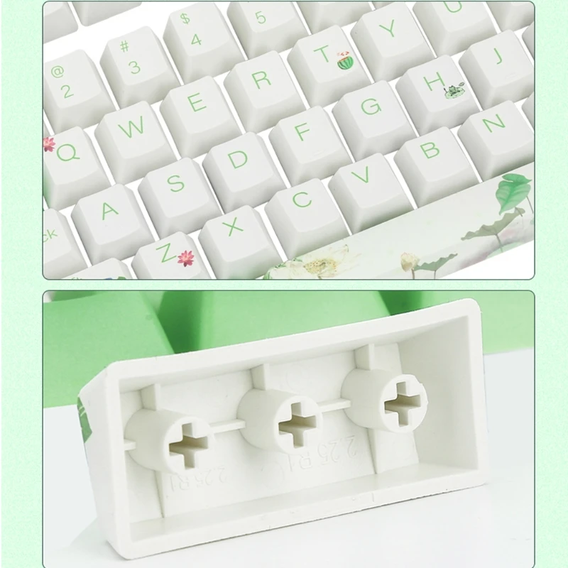

108 Keys OEM Lotus Leaves Water Lily Pool PBT Keycaps DYE Sublimation For GH60 GK61 61 64 87 104 Mechanical Keyboard