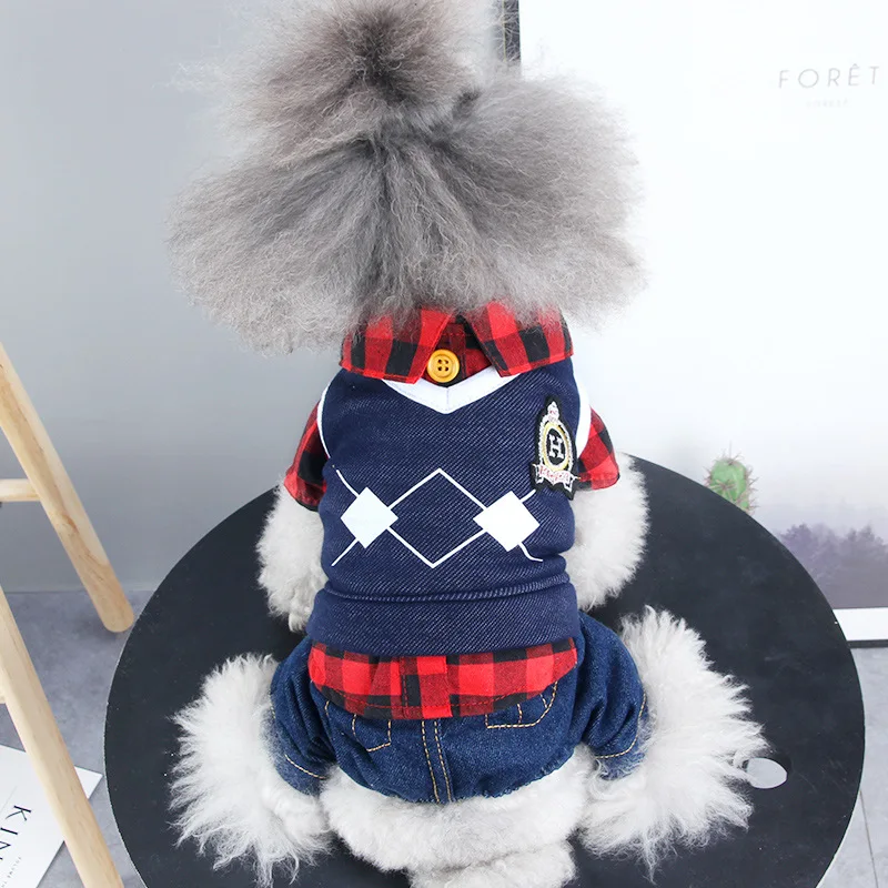 

Dog clothes autumn and winter clothes teddy bear law Fight Cat Small Dog Pet four legged clothes lovers shirt